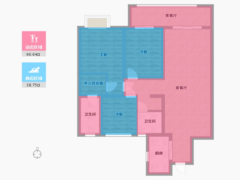 陕西省-宝鸡市-吾悦华府-100.00-户型库-动静分区