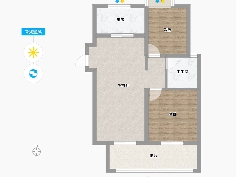 云南省-昆明市-七彩云南古滇名城-65.07-户型库-采光通风