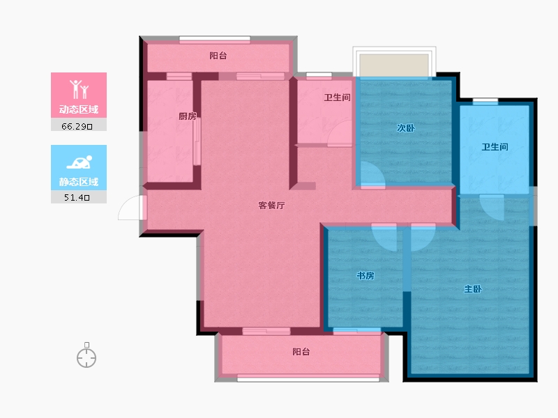 云南省-昆明市-七彩云南古滇名城-104.00-户型库-动静分区