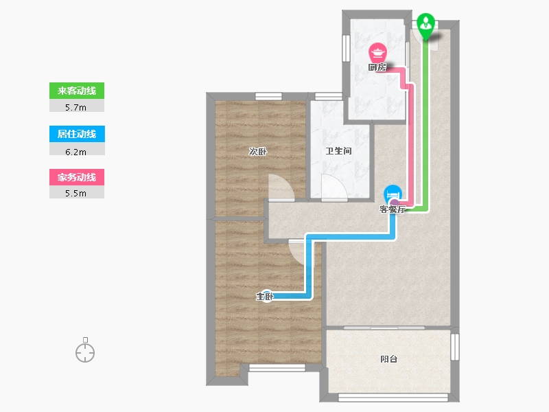 江苏省-苏州市-常发豪郡-60.00-户型库-动静线