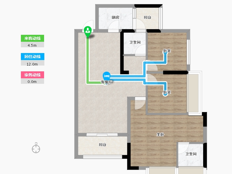 四川省-成都市-恒大银海湖-80.25-户型库-动静线