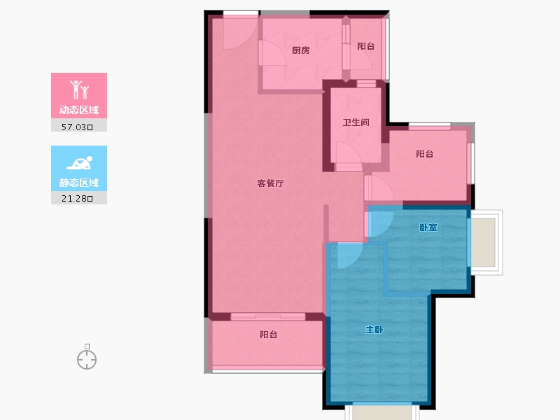 广东省-惠州市-新华联广场-69.13-户型库-动静分区