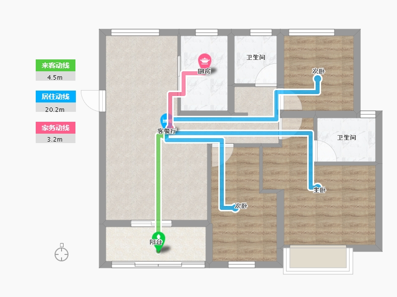 云南省-昆明市-长水航城-72.74-户型库-动静线