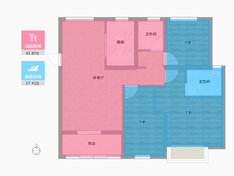 云南省-昆明市-长水航城-72.74-户型库-动静分区