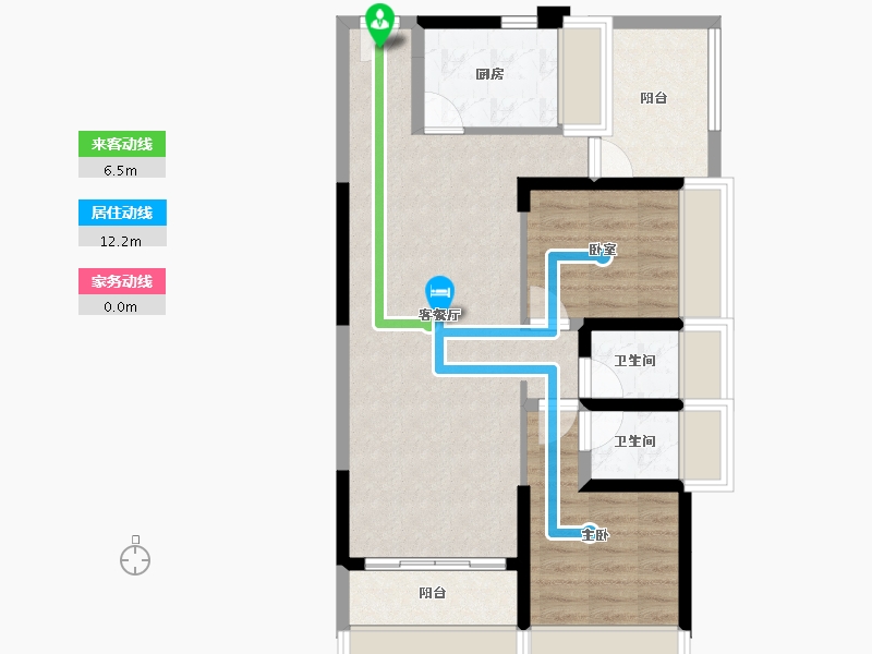 广东省-惠州市-卓洲绿景苑-73.23-户型库-动静线