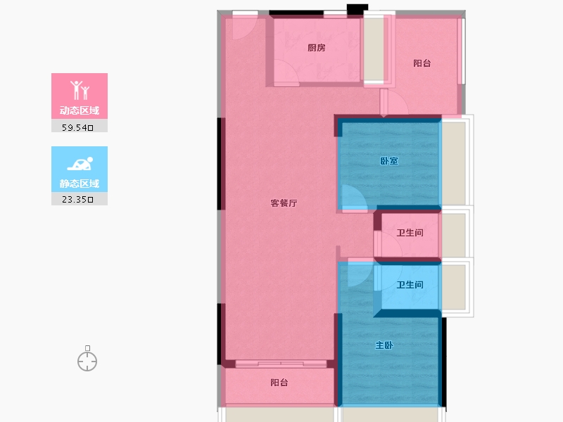 广东省-惠州市-卓洲绿景苑-73.23-户型库-动静分区