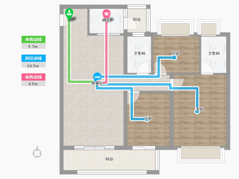 云南省-昆明市-龙光玖云台-89.61-户型库-动静线