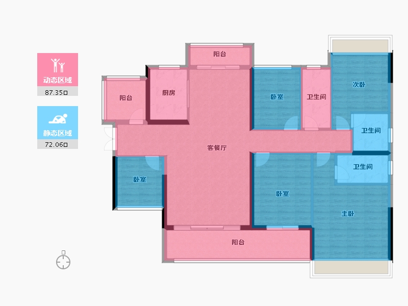 广东省-惠州市-裕泰名门花园-144.22-户型库-动静分区