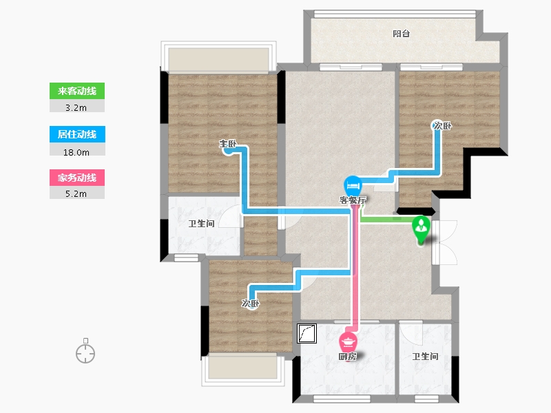 江苏省-盐城市-海悦东鸣府-93.83-户型库-动静线