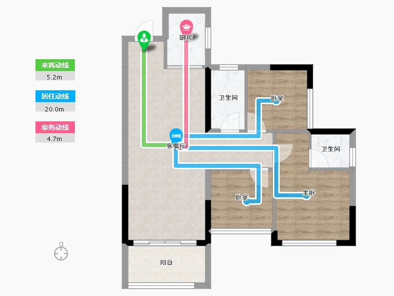 广东省-惠州市-裕泰名门花园-69.42-户型库-动静线