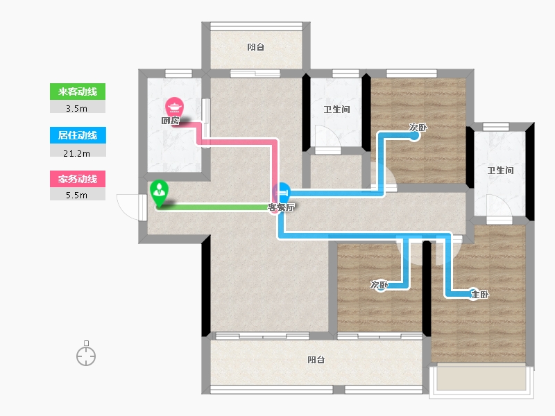 四川省-成都市-天府麓城-88.50-户型库-动静线