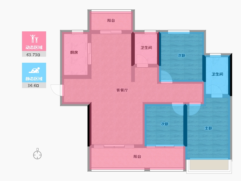 四川省-成都市-天府麓城-88.50-户型库-动静分区