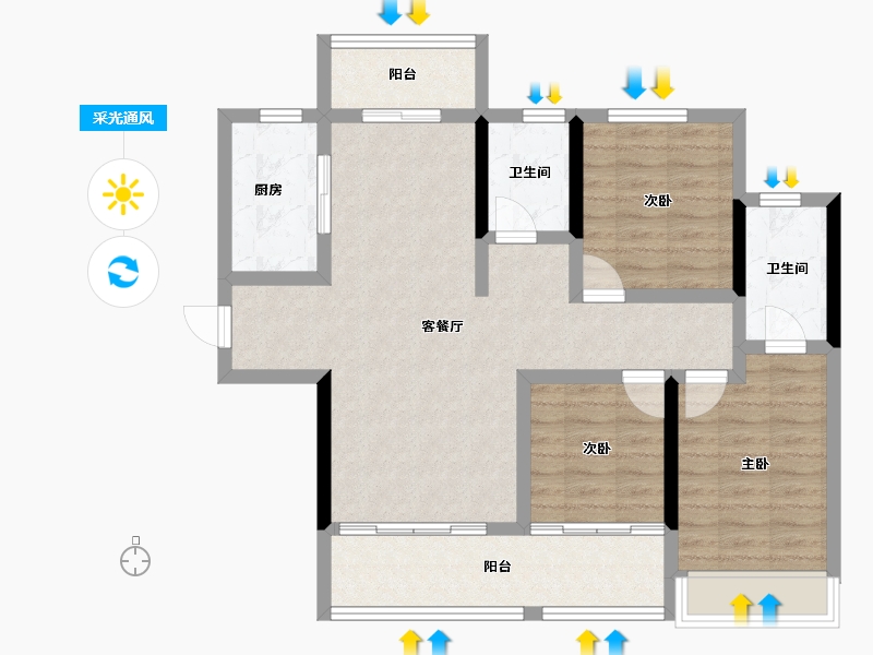 四川省-成都市-天府麓城-88.50-户型库-采光通风