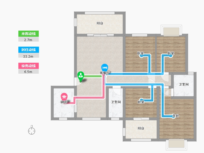 湖南省-湘潭市-森林雅园-123.00-户型库-动静线