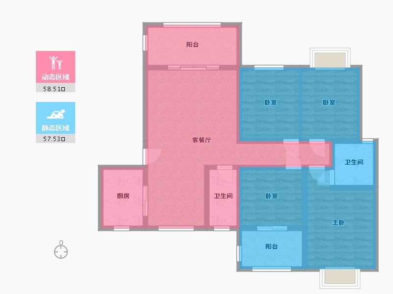 湖南省-湘潭市-森林雅园-123.00-户型库-动静分区