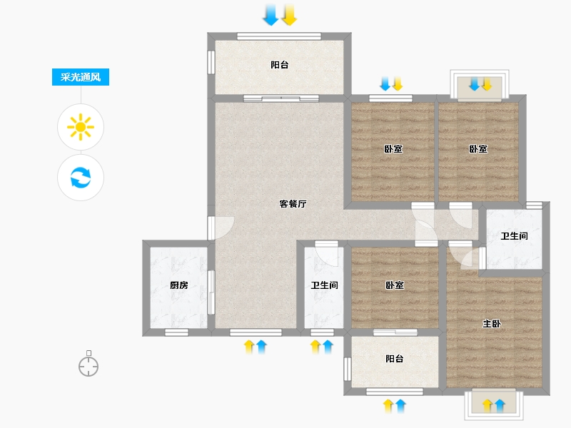 湖南省-湘潭市-森林雅园-123.00-户型库-采光通风