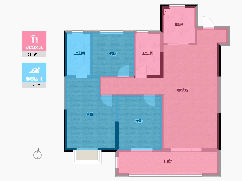 江苏省-徐州市-中国中铁陆港城-94.67-户型库-动静分区