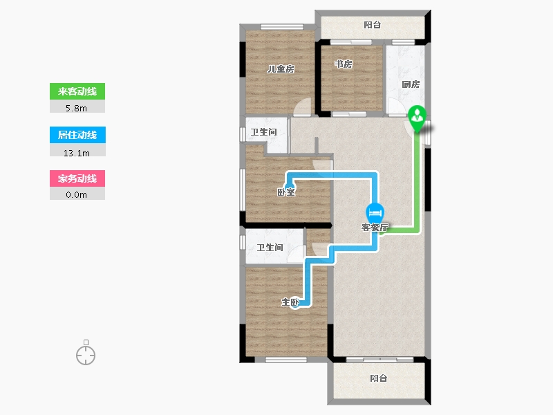 河南省-南阳市-碧桂园南都府-114.20-户型库-动静线