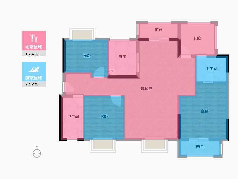 广东省-惠州市-龙湖雅居乐春江紫宸-92.72-户型库-动静分区