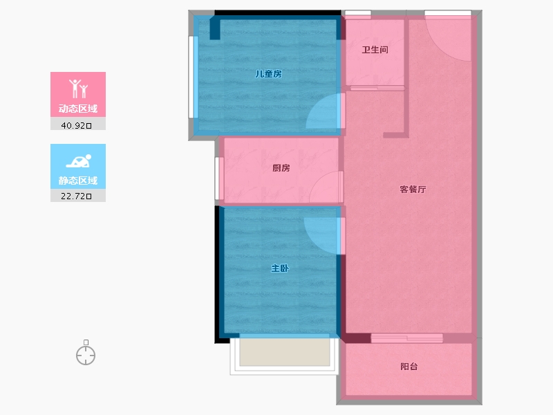 河南省-南阳市-碧桂园南都府-57.06-户型库-动静分区