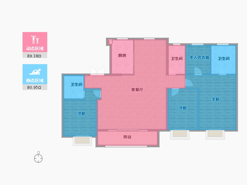 江苏省-徐州市-云龙湖金茂府-155.99-户型库-动静分区