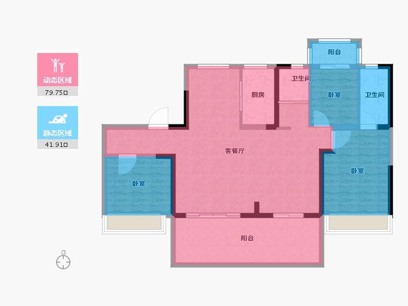 河南省-南阳市-万基水木清华-109.79-户型库-动静分区