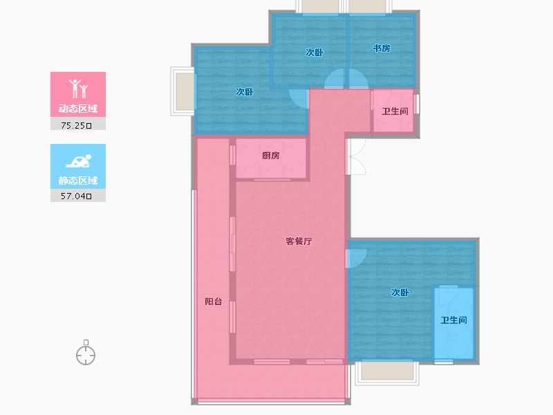 云南省-昆明市-安居和苑-119.11-户型库-动静分区