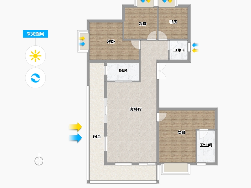 云南省-昆明市-安居和苑-119.11-户型库-采光通风