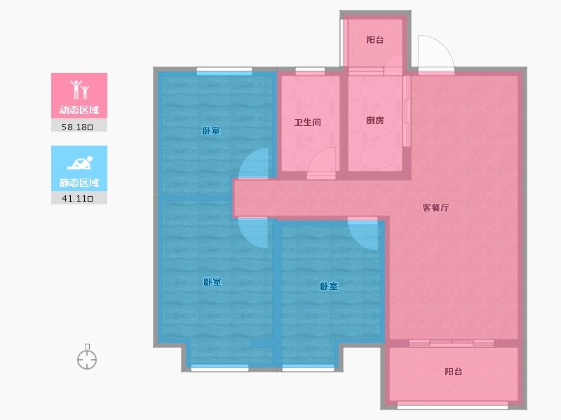 河南省-南阳市-东郡华府-88.24-户型库-动静分区