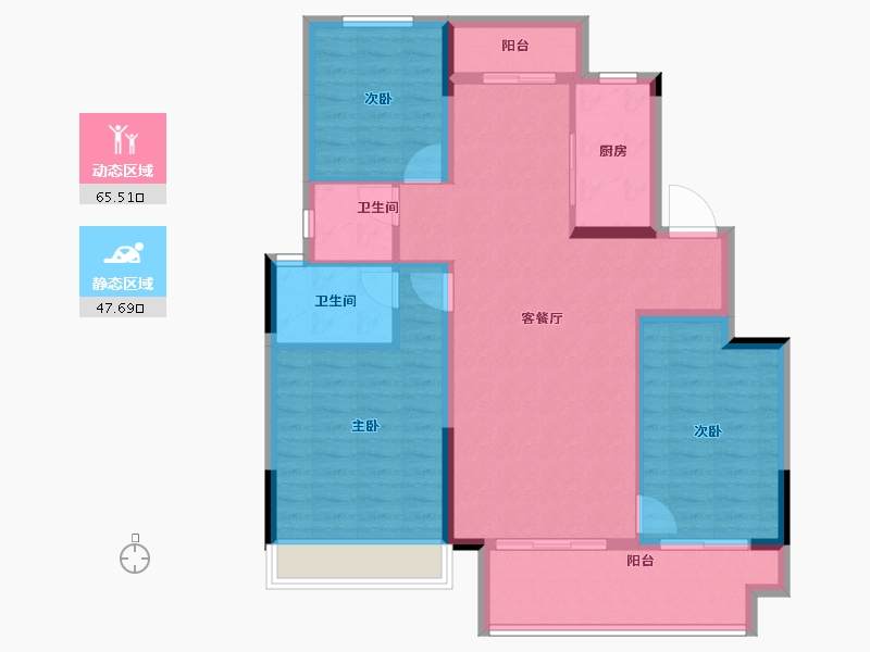 河南省-南阳市-正弘熙悦-102.40-户型库-动静分区