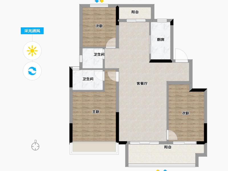 河南省-南阳市-正弘熙悦-102.40-户型库-采光通风