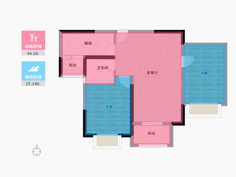 云南省-昆明市-七彩云南古滇名城-61.57-户型库-动静分区