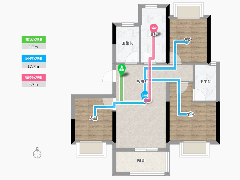 云南省-昆明市-中建龙熙国际-61.47-户型库-动静线