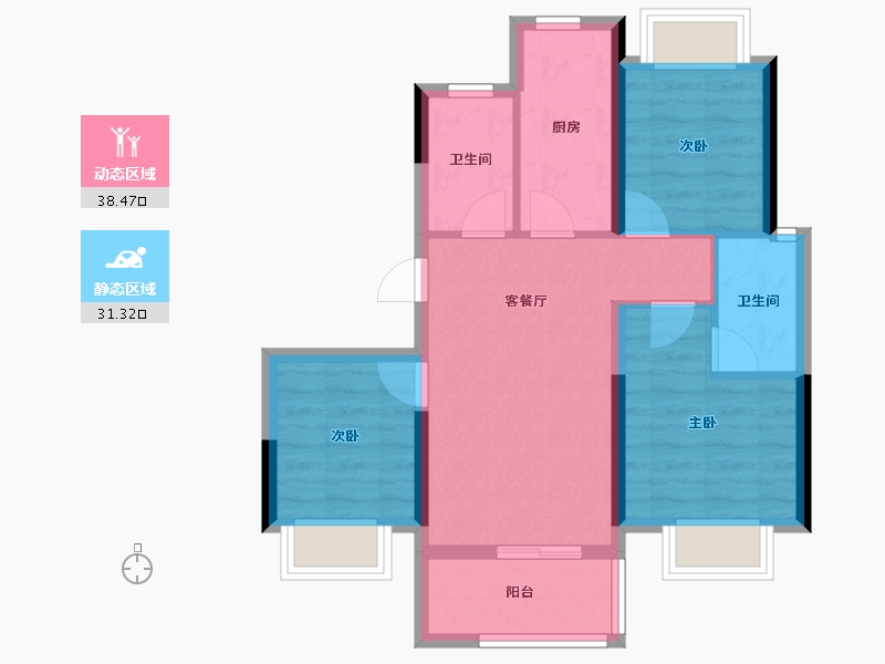 云南省-昆明市-中建龙熙国际-61.47-户型库-动静分区