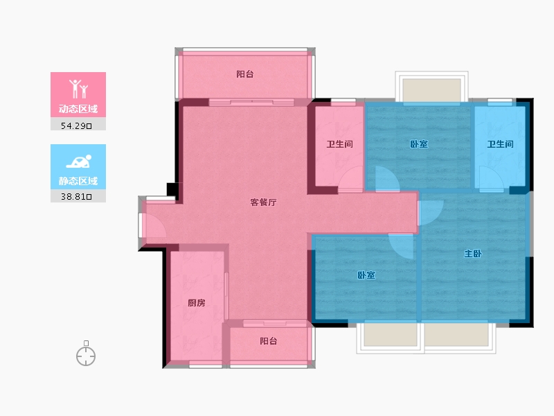 广东省-惠州市-荣佳国韵-83.50-户型库-动静分区