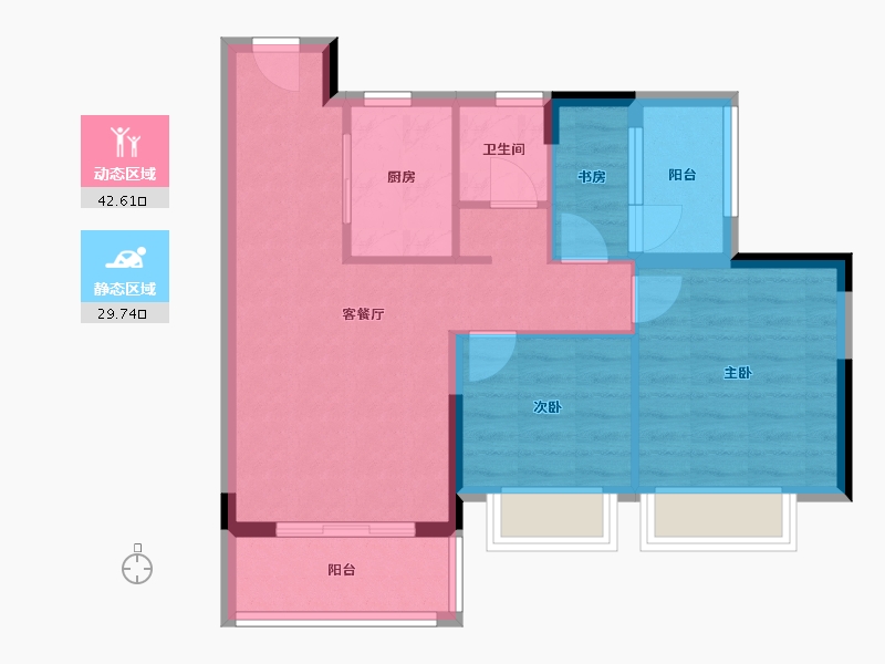 贵州省-贵阳市-中天金融城国际社区-80.00-户型库-动静分区