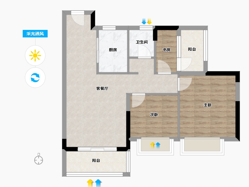 贵州省-贵阳市-中天金融城国际社区-80.00-户型库-采光通风