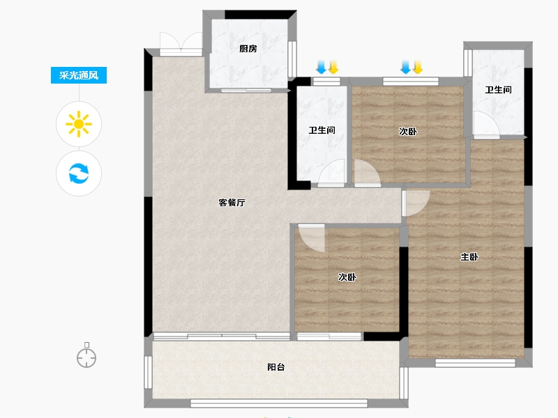 湖南省-常德市-国府大院-100.00-户型库-采光通风