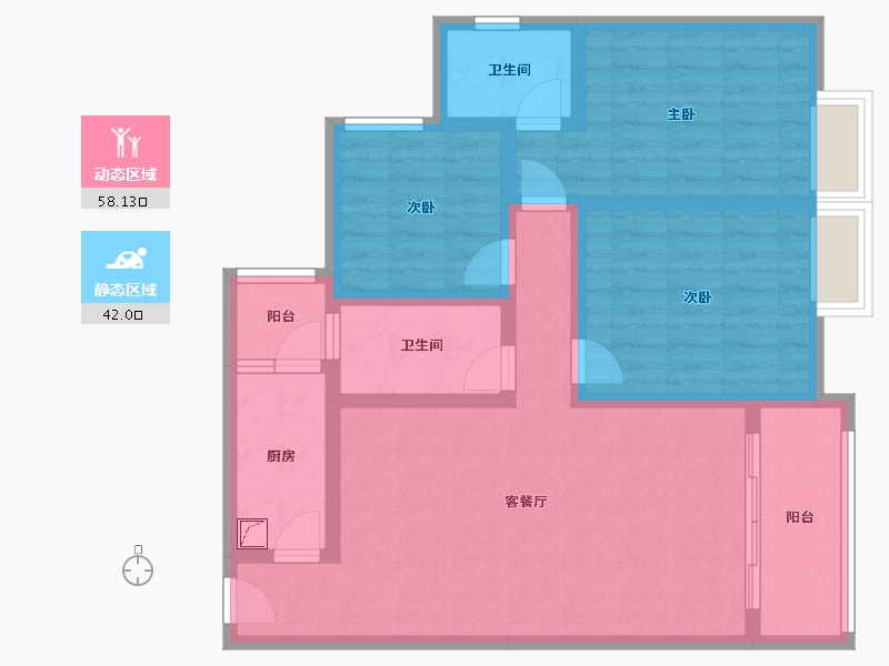 贵州省-遵义市-美域中央-90.00-户型库-动静分区