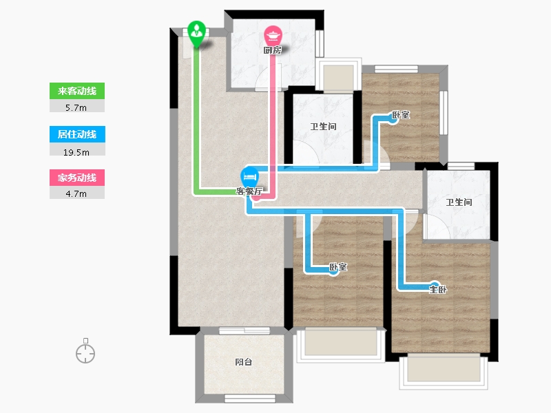 云南省-昆明市-学府康城-72.94-户型库-动静线