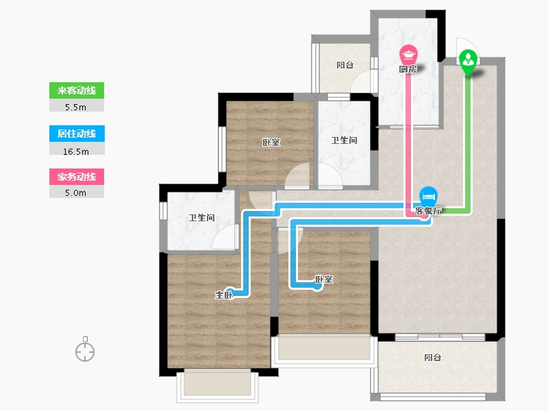 四川省-成都市-恒大银海湖-87.85-户型库-动静线