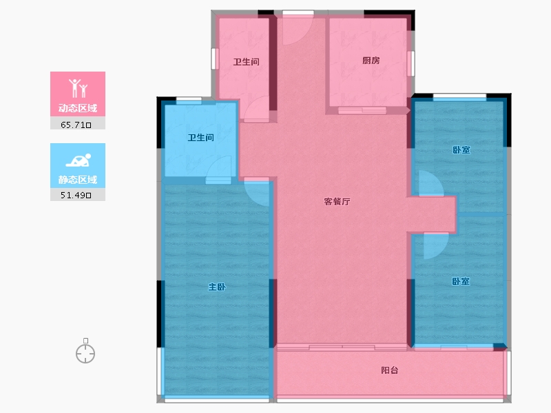 重庆-重庆市-十里长江-106.15-户型库-动静分区