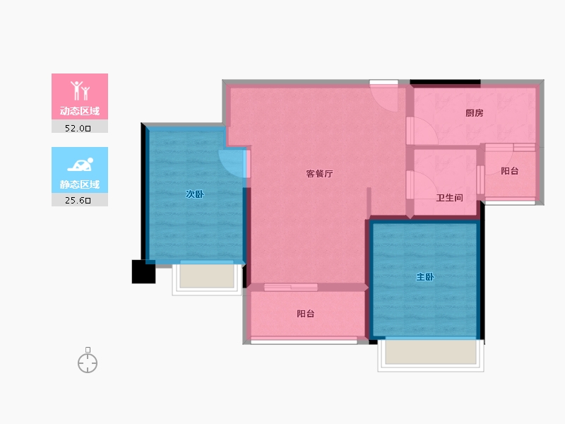 云南省-昆明市-七彩云南古滇名城-68.80-户型库-动静分区