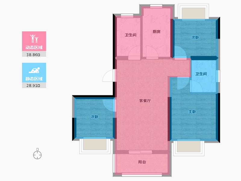 云南省-昆明市-中建龙熙国际-59.42-户型库-动静分区