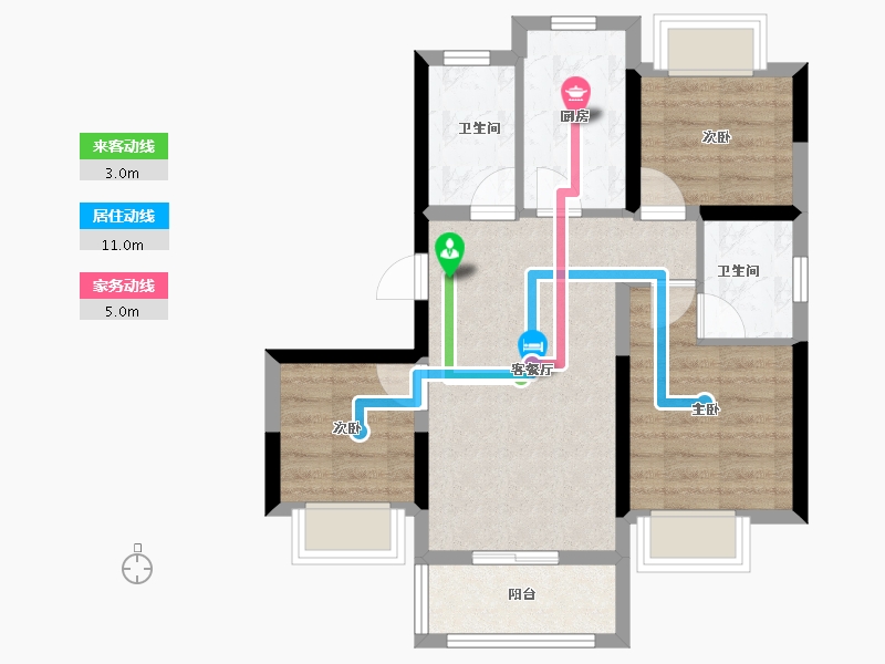 云南省-昆明市-中建龙熙国际-59.42-户型库-动静线