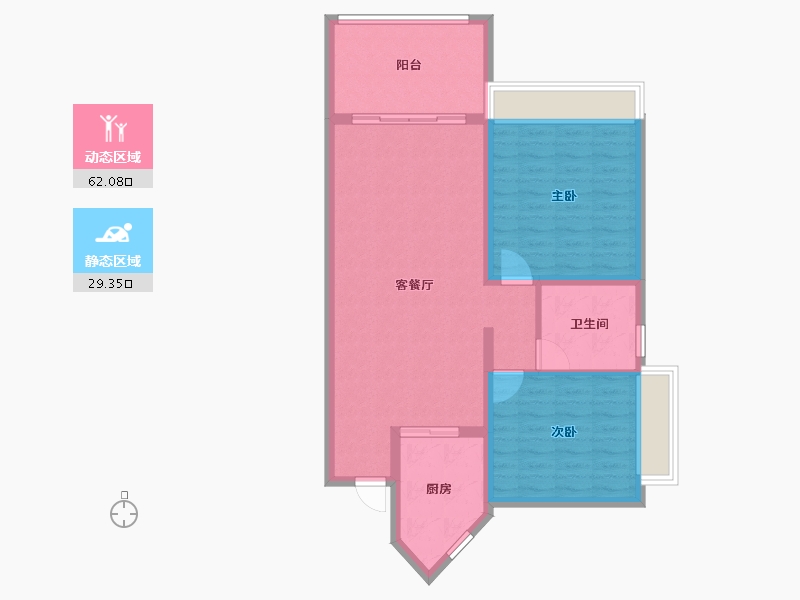 海南省-三亚市-三亚新华联奥林匹克花园-82.57-户型库-动静分区