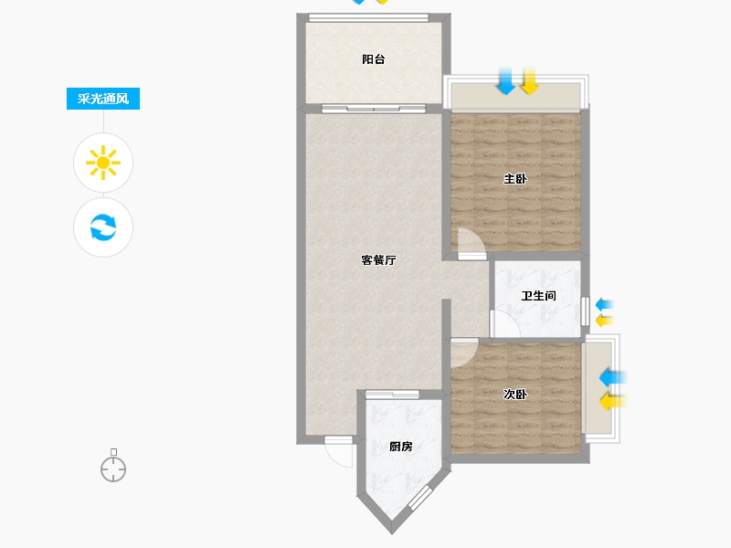 海南省-三亚市-三亚新华联奥林匹克花园-82.57-户型库-采光通风