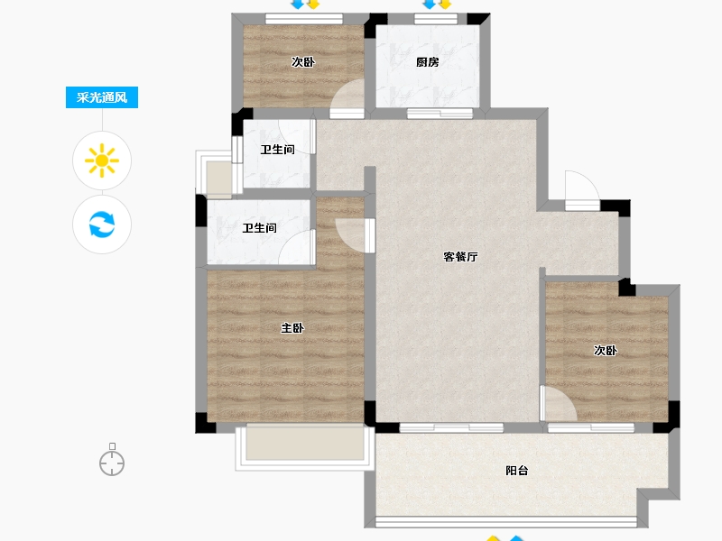 河北省-承德市-碧桂园兴隆湖畔-82.14-户型库-采光通风