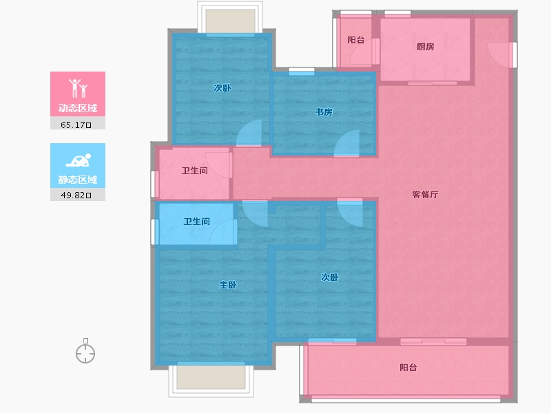 云南省-昆明市-安居和苑-103.87-户型库-动静分区