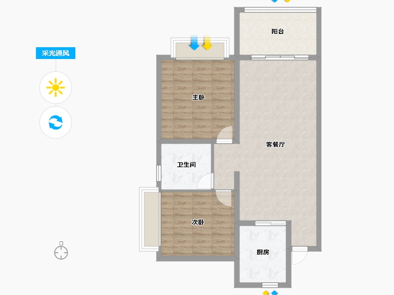 海南省-三亚市-三亚新华联奥林匹克花园-82.57-户型库-采光通风